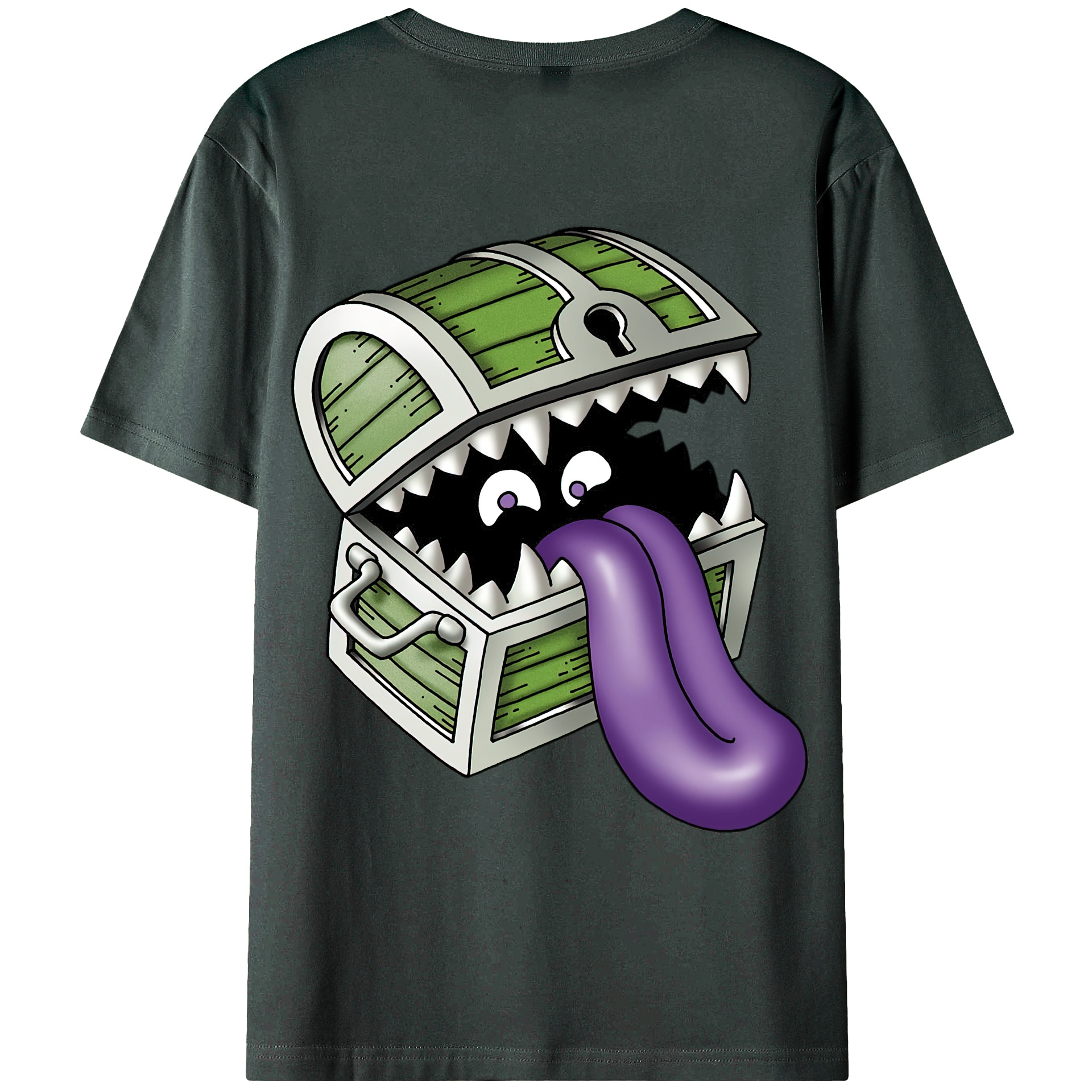 （画像用） ドラゴンクエスト Doragon Kuesuto Dragon Quest 綿100％ メンズ半袖Tシャツ（バックプリント） 通気性